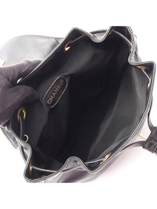 Chanel Backpack Triple CC Logo Black Caviar Leather Coco main image 5